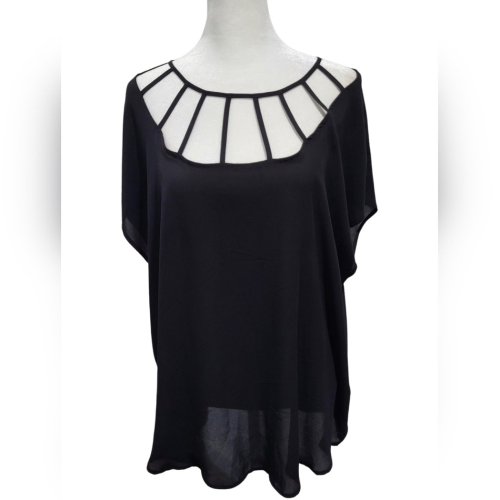 Torrid Cage Neckline Georgette Blouse